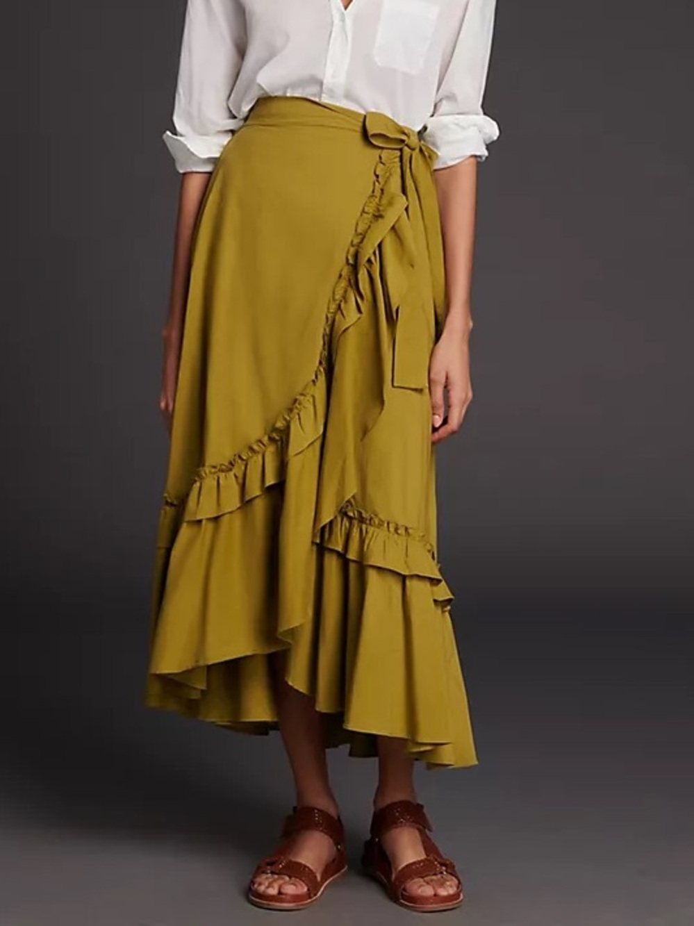 Maeve by Anthropologie Constance Ruffled Maxi Skirt